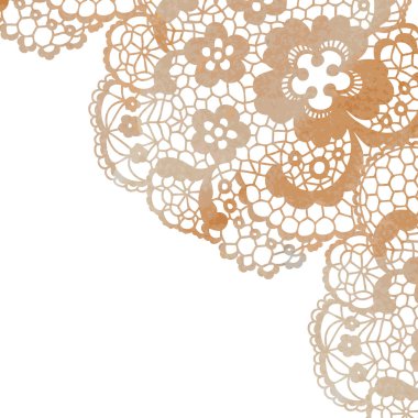 dantel yumuşak zemin üzerinde zarif bardak altlığı peçete.