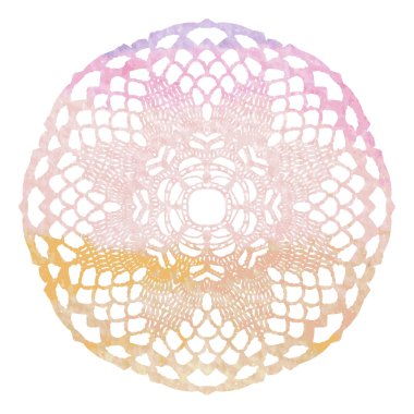 Zarif dantelli suluboya bardak altlığı peçete.