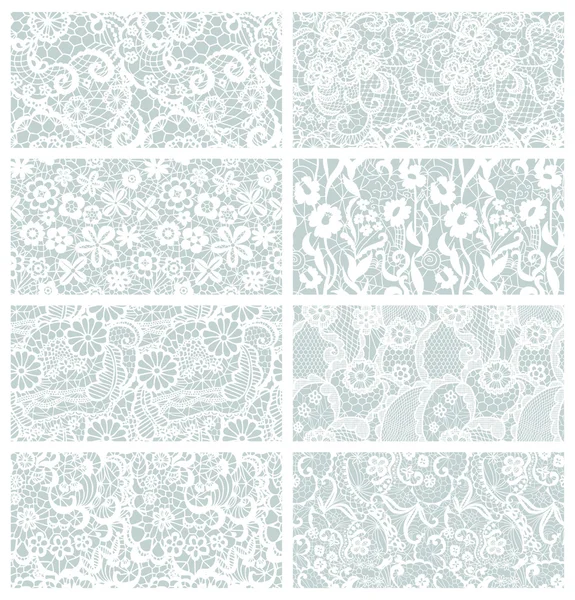 Lace seamless patterns — Stock Vector