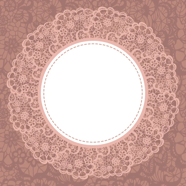 Elegant doily on lace gentle background. — Stock Vector