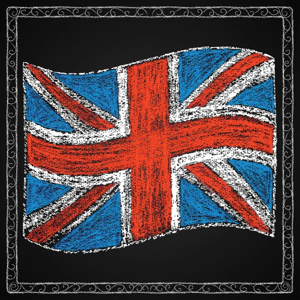 Bandera británica en marco . — Vector de stock