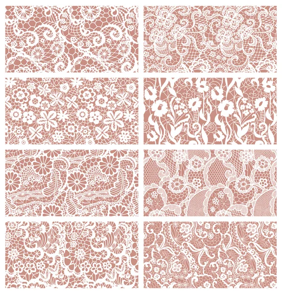 Lace seamless patterns — Stock Vector
