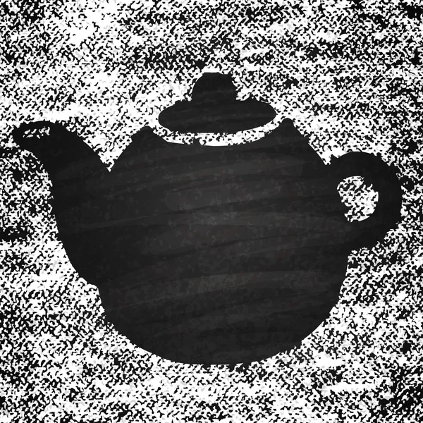 Chalk on board. Teapot — Stock Vector