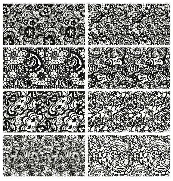 Lace seamless patterns — Stock Vector