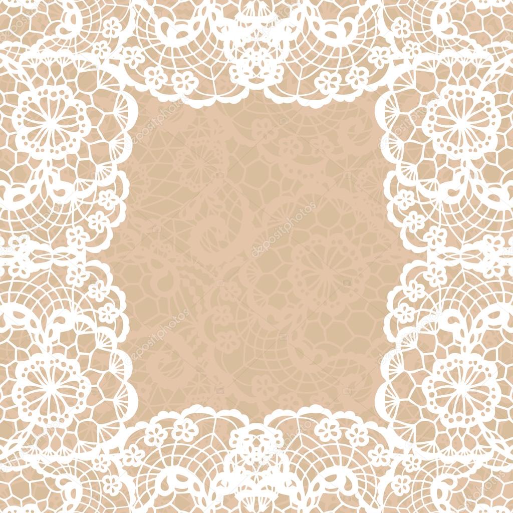 Elegant doily on lace gentle background.