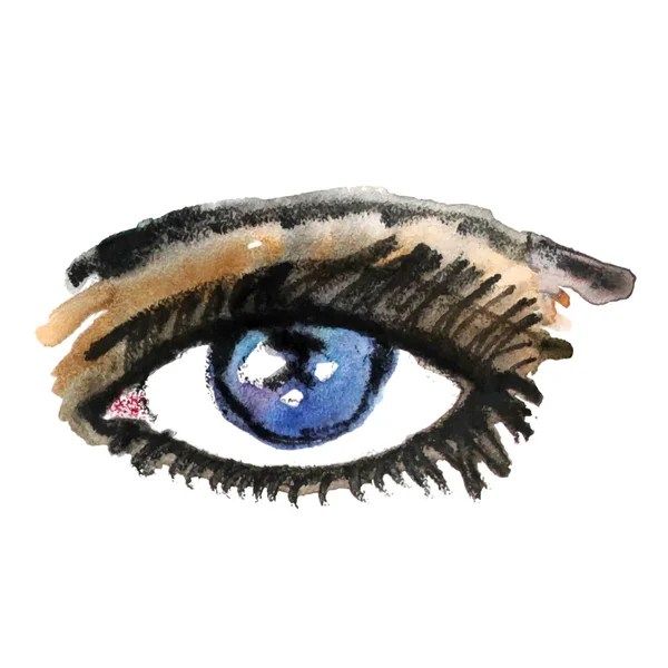 白の水彩の目 — ストックベクタ