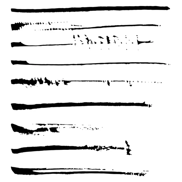 Brosses à encre noire — Image vectorielle