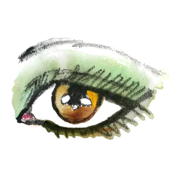 Watercolor eye on white — Stock Vector