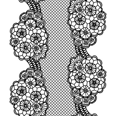 Siyah dantelli vintage zarif trim