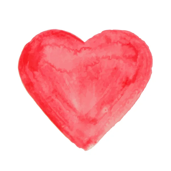 Watercolor mão coração desenhado — Vetor de Stock