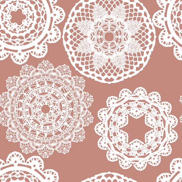 Кружево-белый бесшовный рисунок сетки — стоковый вектор