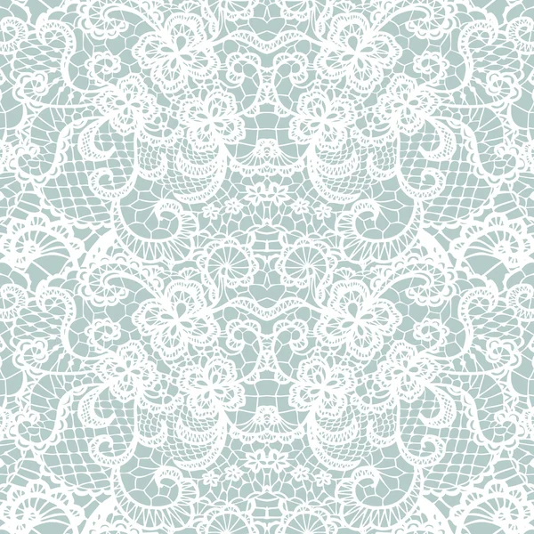 Lace white seamless mesh pattern — Stock Vector