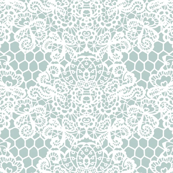 Lace white seamless mesh pattern — Stock Vector