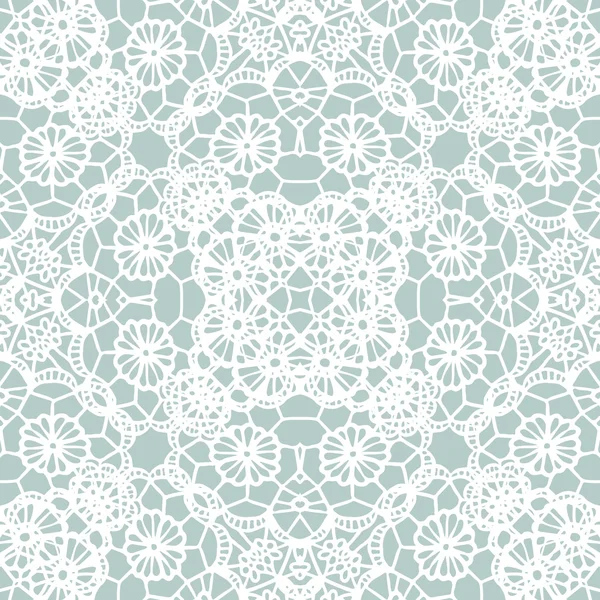 Lace seamless pattern with flowers — Stock Vector