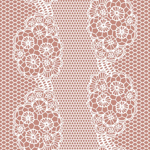 Dentelle motif sans couture avec des fleurs — Image vectorielle