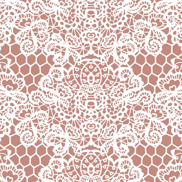 Lace white seamless mesh pattern — Stock Vector