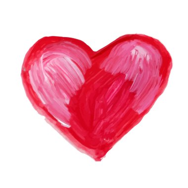 Suluboya elle çizilmiş kalp