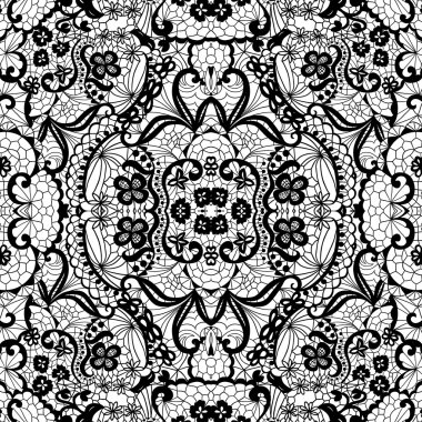 Çiçekli Dantel siyah seamless modeli