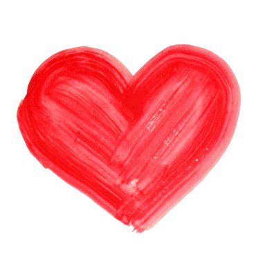 Suluboya elle çizilmiş kalp