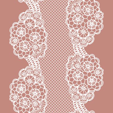 Beyaz dantelli vintage zarif trim