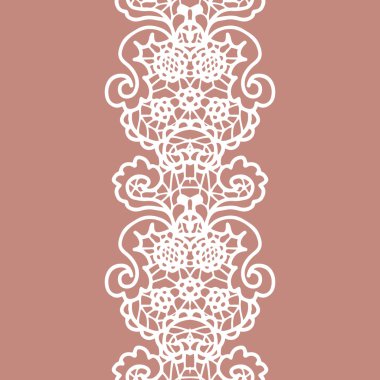 Beyaz dantelli vintage zarif trim