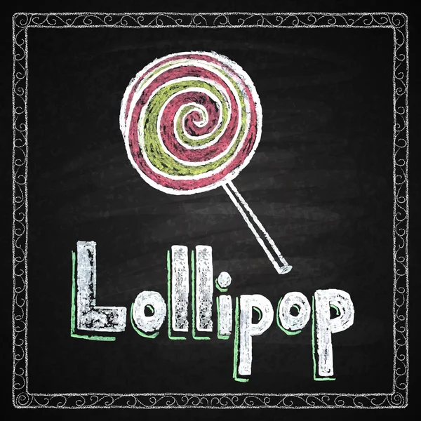 Hand dras lollipop ombord — Stock vektor