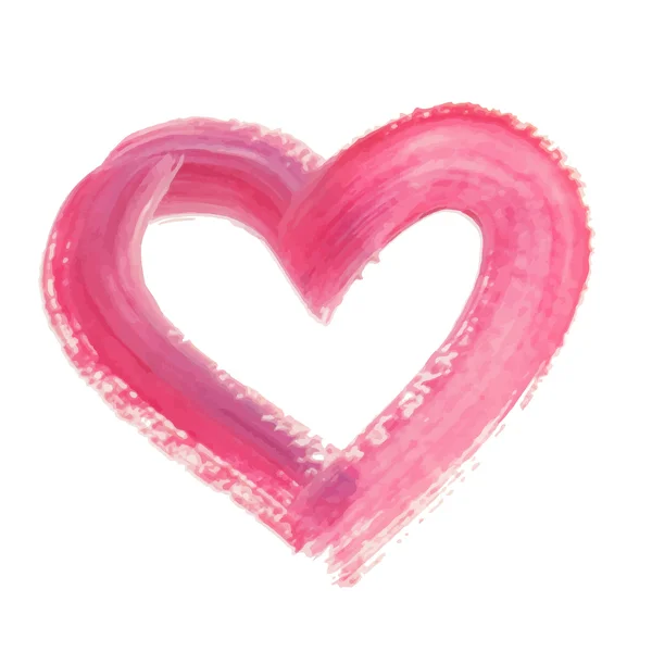 Watercolor mão coração desenhado —  Vetores de Stock