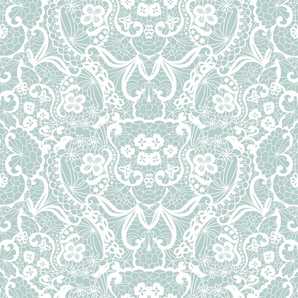 Lace seamless pattern with flowers — Stock Vector