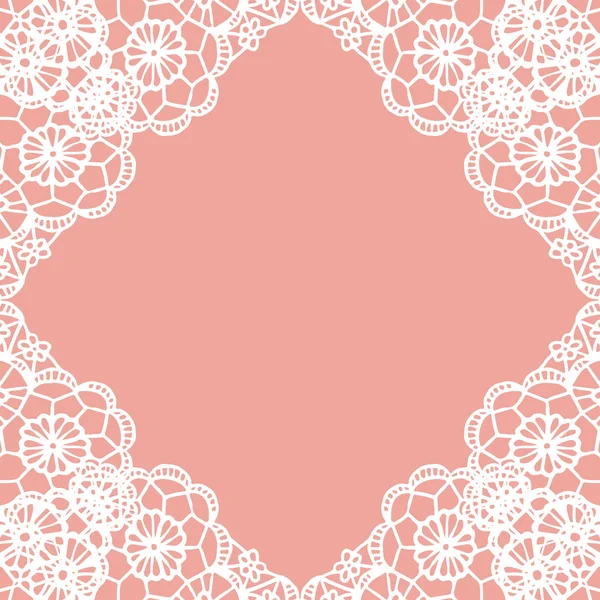 White lace vintage frame — Stock Vector