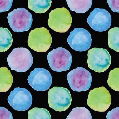 Suluboya polka dot seamless modeli.