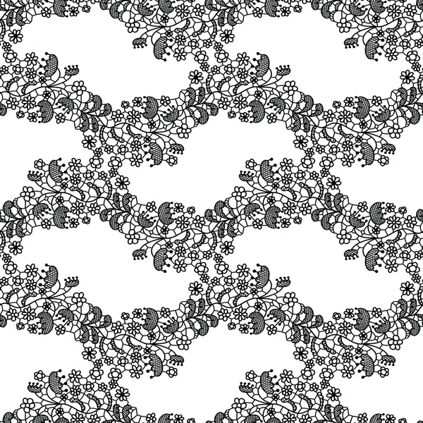 Lace seamless pattern with flowers — Stock Vector