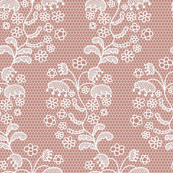 Dentelle motif sans couture avec des fleurs — Image vectorielle