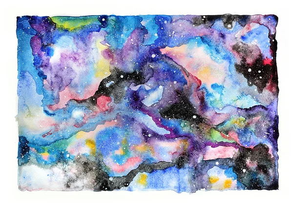 Akvarel galakse illustration . - Stock-foto