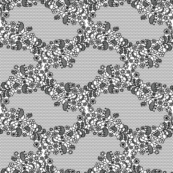 Lace seamless pattern with flowers — Stock Vector