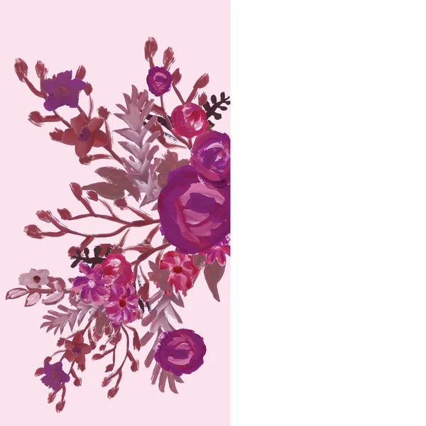 Carte florale. Bouquet . — Image vectorielle