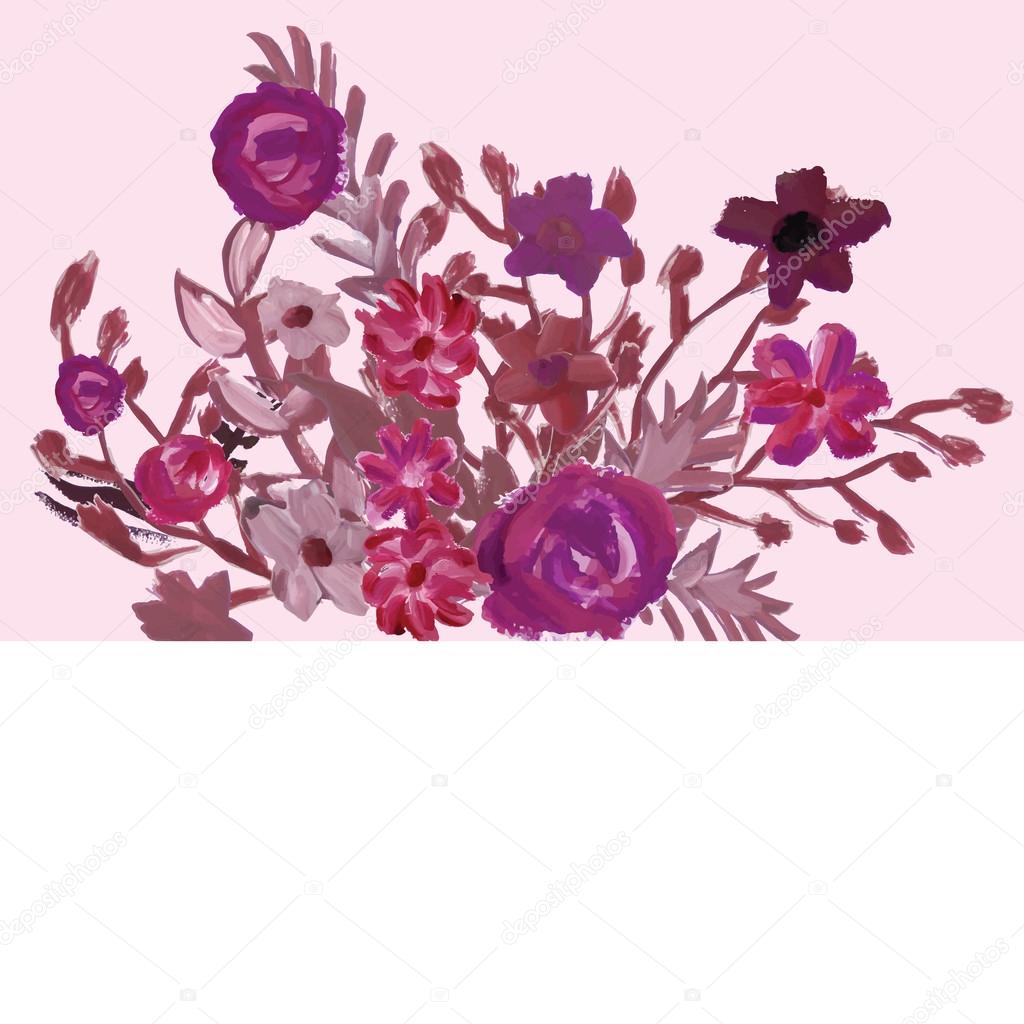 Floral card. Bouquet.