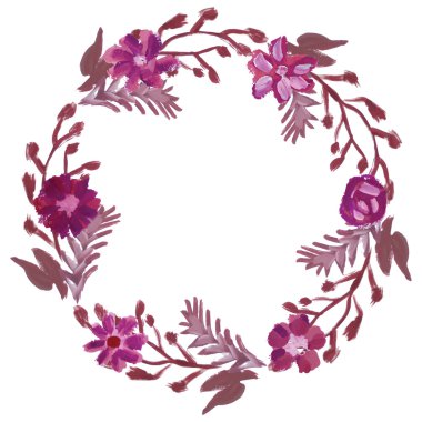 Yuvarlak çiçek çerçevesi.