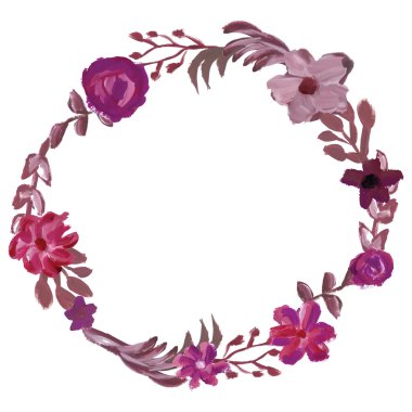 Yuvarlak çiçek çerçevesi.