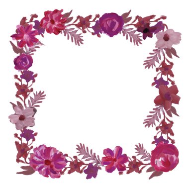 kare çiçekli çerçeve.