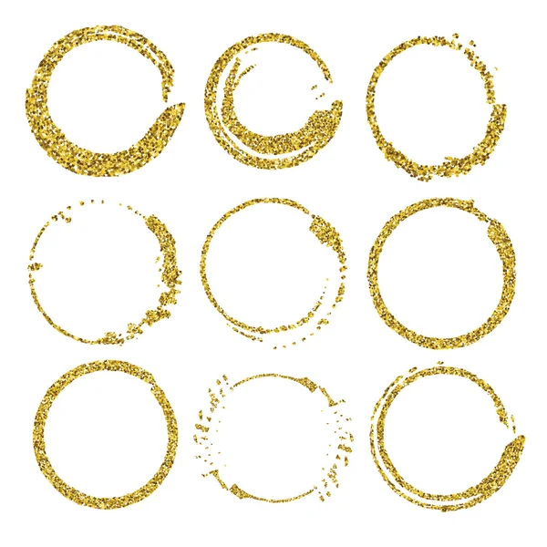 Set of glitter round frames. — Stock Vector