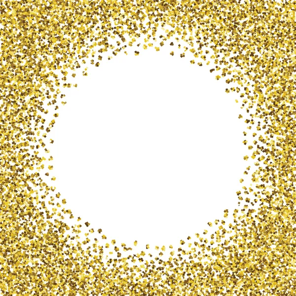 Round glitter gold frame. — Stock Vector