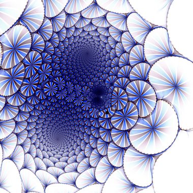 Yaratıcı grafik için simetrik fraktal mavi, dijital sanat 
