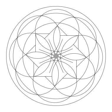 Siyah ve beyaz illüstrasyon desen veya mandala