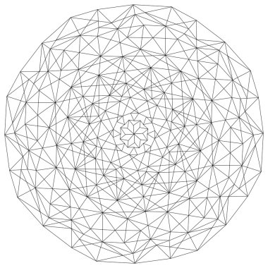 Siyah ve beyaz illüstrasyon desen veya mandala