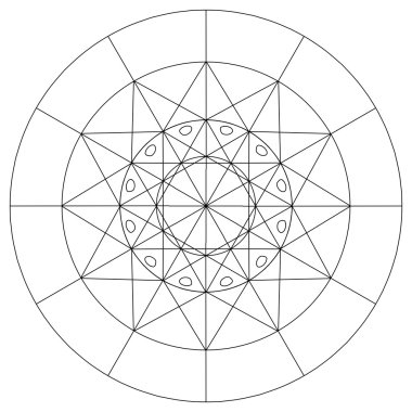 Siyah ve beyaz illüstrasyon desen veya mandala