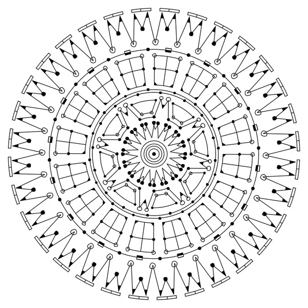 Zwart-wit afbeelding patroon of mandala — Stockfoto
