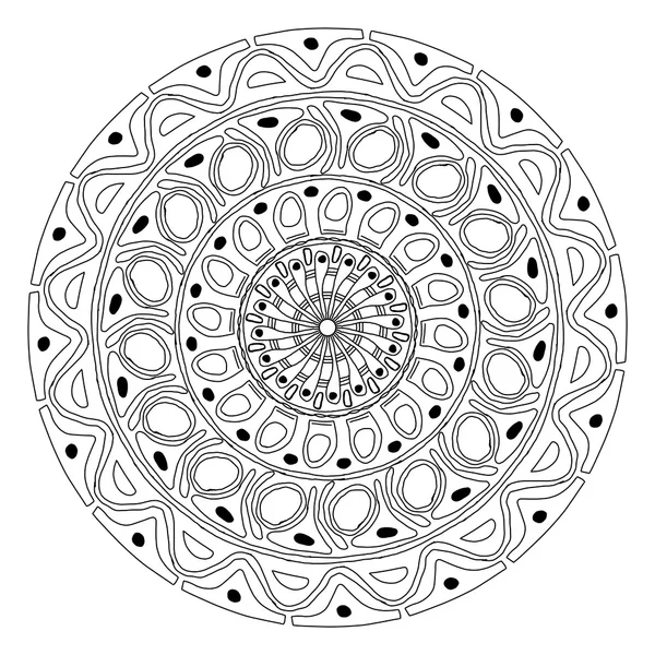 Black and white illustration pattern or mandala — Stock Photo, Image