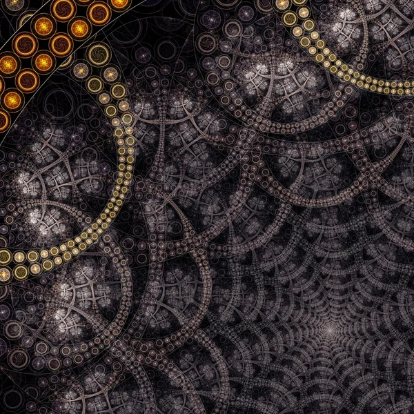 Dark fractal artwork, abstraction clockwork — Stock Photo, Image