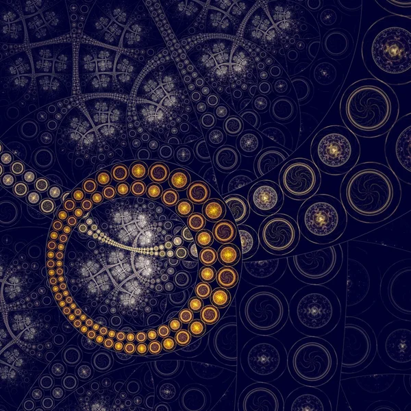 Dark fractal artwork, abstraction clockwork — Stock Photo, Image