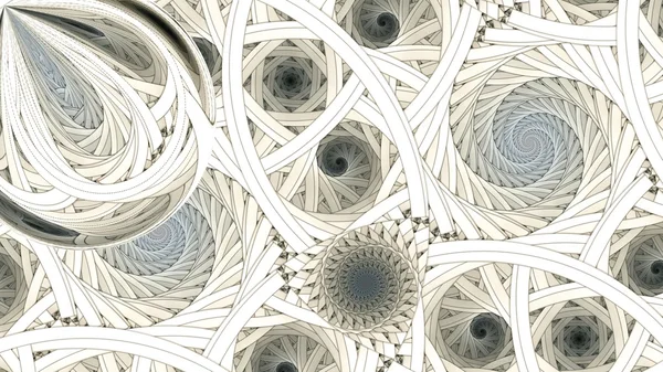 Espiral de flores fractales coloridas simétricas, abstracto digital — Foto de Stock